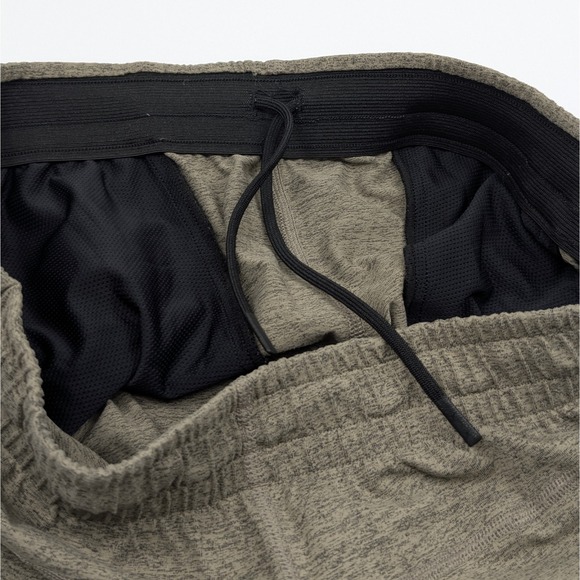 NOBULL Lightweight Knit Shorts Mens Large Heather Brown Workout Lifting Active - Picture 7 of 9